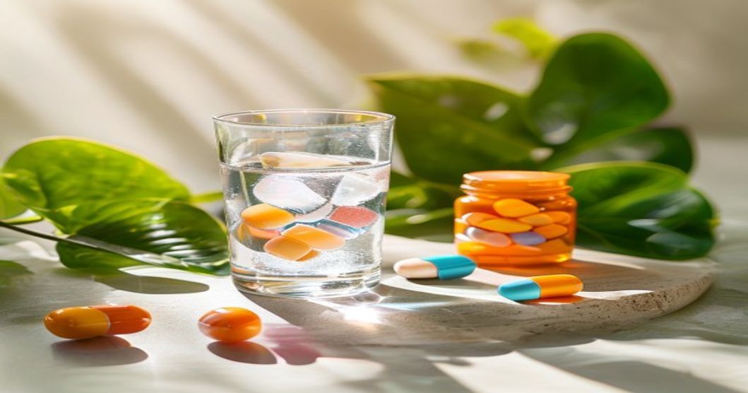 Best multivitamin for women under 40 with energy and skin support displayed on a clean wellness flat lay