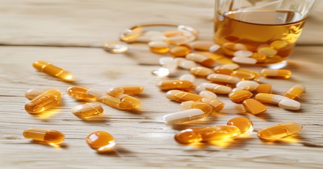 Best multivitamin for men over 50 with prostate and heart health support displayed with water and natural elements