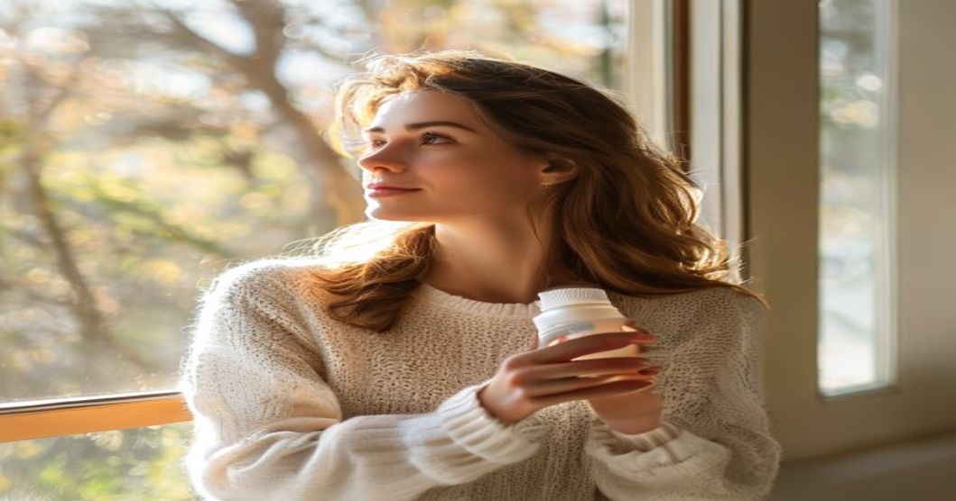 Person considering allergy relief supplement options during pollen season, representing the choice between natural alternatives and cetirizine